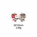Front and back detail of enamel Santa Claus charm with 20x23mm dimensions and metal texture - #14 Santa Claus (Enamel)