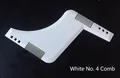 Pettine per barba bianco modello n°4 con denti multi-angolo per una rasatura precisa - Sacchetto OPP / Bianco