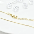 Polierte 18k vergoldete O-Kette Halskette mit Karabinerverschluss und Verlängerung - 45cm+5cm Verlängerung / Gold