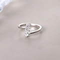 S925 sterling silver open ring featuring a sparkling micro-paved letter E design - Letter E