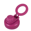 Purple magnetic phone mount bottle lid with portable handle and circular ring grip - Fuschia