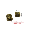 Antique bronze spacer bead with carved happiness symbol and 9mm vintage floral patterns - Style 3#