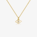 Collana con occhio di Allah in argento S925 con finitura dorata e inserto in smalto - Marquise Smalto Bianco