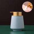 Nordic light blue ceramic soap dispenser with speckled texture and golden pump nozzle - Straight / Light Blue with Gold Pump