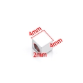 Polished silver stainless steel square spacer beads 4mm with 2mm hole for DIY jewelry - Polished Square Bead / 4x4mm / Steel
