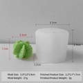 3D cactus silicone mold for wax and resin crafts with size 2.2x2.1x1.7cm product sample - Cactus J-0686