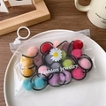 Macaron colored plush ball hair ties set in a transparent daisy fashion jewelry bag - Glossy Candy Color
