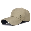 Men's khaki baseball cap with a metal C logo featuring a classic curved brim design - Beige
