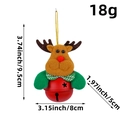 Campanella di renna natalizia in peluche con sciarpa verde e altezza di 9,5 cm per decoro - W1-23 Renna con Campanello Rosso