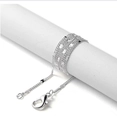 Polished silver thin link chain necklace with lobster clasp for jewelry DIY - 43cm / Silver Flattened Chain