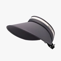 Dark grey ice silk sun hat with wide brim and white contrast trim for UV protection - Adjustable / Dark Grey (24H137)