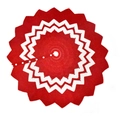 48-inch red and white wavy knitted Christmas tree skirt with decorative buttons - 48 Inch (122cm) / Red White Ripple Knit