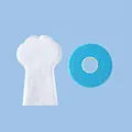 Botines desechables impermeables talla M para perros de 7,5-17,5 kg con cinta adhesiva - M / Blanco (con vendaje azul)