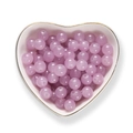 Pale purple 8mm round imitation jade glass beads for DIY necklaces in a heart-shaped dish - Pink Purple