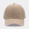 Classic khaki six-panel cotton baseball cap with white sandwich brim and curved visor - Adjustable / Khaki