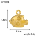 Detailed size diagram for koi fish pendant measuring 1.4cm by 1.5cm with matte gold finish - Dull Polish Fish Style (HP2256B)