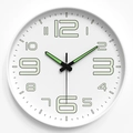 Luminous 30cm wall clock with silent quartz movement and glow-in-the-dark numerals - 12 Inch / Modern Font White Dial White Frame