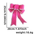 25cm large rose pink Christmas bow with gold glitter coating and silver edges - Christmas Bow / Rose Red
