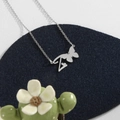 Silver stainless steel necklace with letter Z pendant and butterfly charm detail - Silver Z