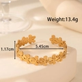 Goldenes böhmisches Blumen-Armband mit Maßangaben und Gewichtsangaben im Bild - Bohemian Floral Ausschnitt Stil (YB-021)