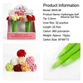 Green 0.5mm hydrangea gel pen made of soft silicone for creative office writing - Hydrangea-Black Ink
