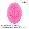 Pink silicone tree mold for DIY fondant and resin, oval design with 0.7cm thickness - 2#--Tree Shape (15-215) / Pink