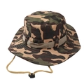 Nahaufnahme von Camouflage-Boonie-Hut mit Metall-Lüftungsschlitzen und verstellbarem Kinnriemen - M (56-58cm) / US-Camouflage Stil D