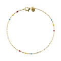 Gold S925 sterling silver bracelet with multi-color beads and lobster clasp - 925 Silver / 18K Gold With Round Tag