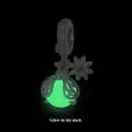 Luminous firefly pendant in 925 sterling silver with a glow-in-the-dark floral bead - SCC2615 Firefly