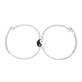Détail de pendentifs Yin Yang sur des chaînes en acier inoxydable pour couples - Chaîne O / Paire d'argent