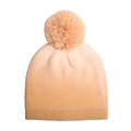 Gradient tie-dye knit beanie with large faux fur pompom for winter outdoor warmth - Pom Pom Hat / Yellow Gradient