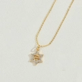 Star-shaped necklace with 14K gold plating and snake motif pendant featuring zircon stones - Pentagram Star (XL3112)