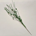 Close-up of a sparkling emerald green glitter berry branch for festive Christmas decoration - Dark Green