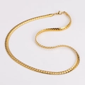 Collar de cadena plana tejida de acero inoxidable dorado para hombre con cierre langosta - 5.5mm*50cm / Dorado