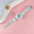 Light blue children's quartz watch with 3D unicorn and candy relief on silicone strap - Unicorn 8 / Blue