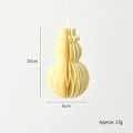 Pupazzo di neve in carta a nido d'ape giallo tenue, 10x6cm, decorazione natalizia - 10CM Pupazzo di Neve Crema