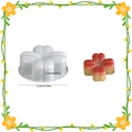 3D clover flower silicone mold for DIY candles and resin casting with size dimensions - Flower Style 015 / Semi-transparent White