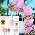 171pcs vintage balloon arch kit with metallic gold and pastel pink latex balloons - Pink Gold