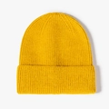 Classic yellow winter knitted beanie hat for men and women with warm ribbed texture - One Size / Ginger Yellow