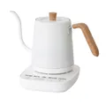 Smart white gooseneck electric kettle with wooden handle and touch control base - Type A White Wood Grain Handle CN Plug 220V