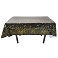 Disposable black rectangular tablecloth with golden polka dots for birthday parties - 54*72inch / Black Gold Polka Dot