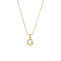 18K gold plated snake chain necklace with pearl-inlaid letter G pendant - Letter G
