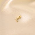 Golden letter L pendant with pavé cubic zirconia inlay on a champagne silk background - Letter L / Gold