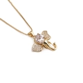 Collana con ciondolo a forma di elefante dorato con cristalli chiari e zirconi - Elefante / Oro