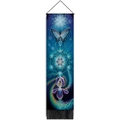 Bohemian wall tapestry with blue and purple butterfly motifs and black tassels - 32.5x130cm / Style 2 (Flower of Life & Butterfly)