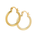 Orecchini a cerchio minimalisti in argento S925 placcato oro con finitura lucida - Oro - 15mm