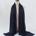 Navy blue chiffon hijab scarf on mannequin with soft drape and breathable texture - 11