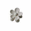 Creamy white matte petal flower hair claw clip for elegant half-up hairstyles - 3.5cm / Matte Grey