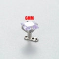 Surgical steel piercing with 6mm square light purple zircon in silver setting - 6mm / Purple (6# Purple)
