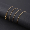 Golden stainless steel snake bone chain necklace with high polish finish and lobster clasp - Stainless Steel Snake Chain 50cm / Gold